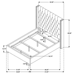 CoasterEssence - Bancroft - Demi-wing Upholstered Bed - 5th Avenue Furniture