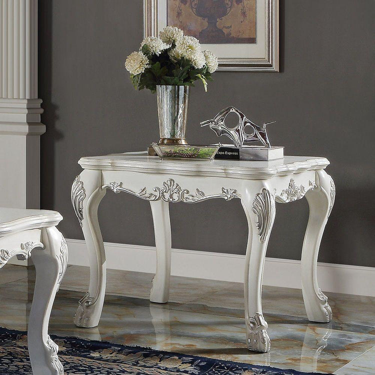 ACME - Dresden End Table - Bone White Finish - 5th Avenue Furniture