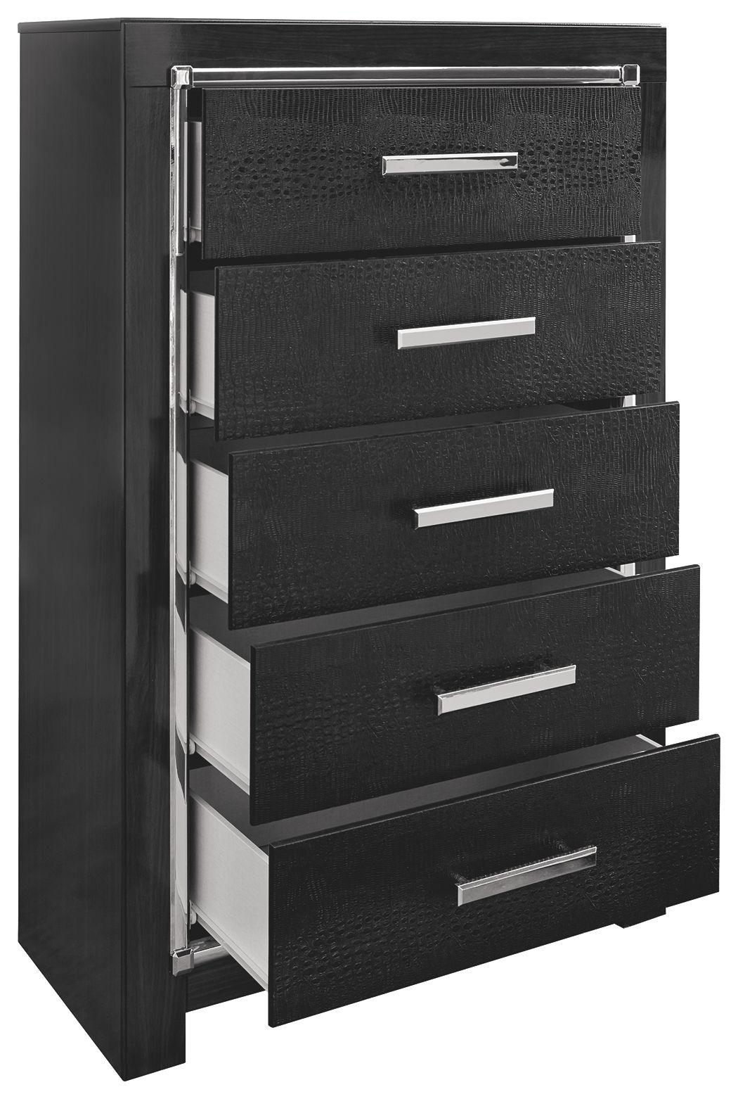 Ashley Furniture - Kaydell - Black - Five Drawer Chest - 5th Avenue Furniture