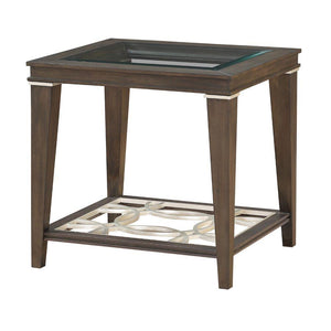 ACME - Peregrine - End Table - Walnut & Glass - 5th Avenue Furniture