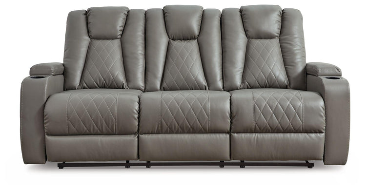 Signature Design by Ashley® - Mancin - Rec Sofa W/Drop Down Table - 5th Avenue Furniture