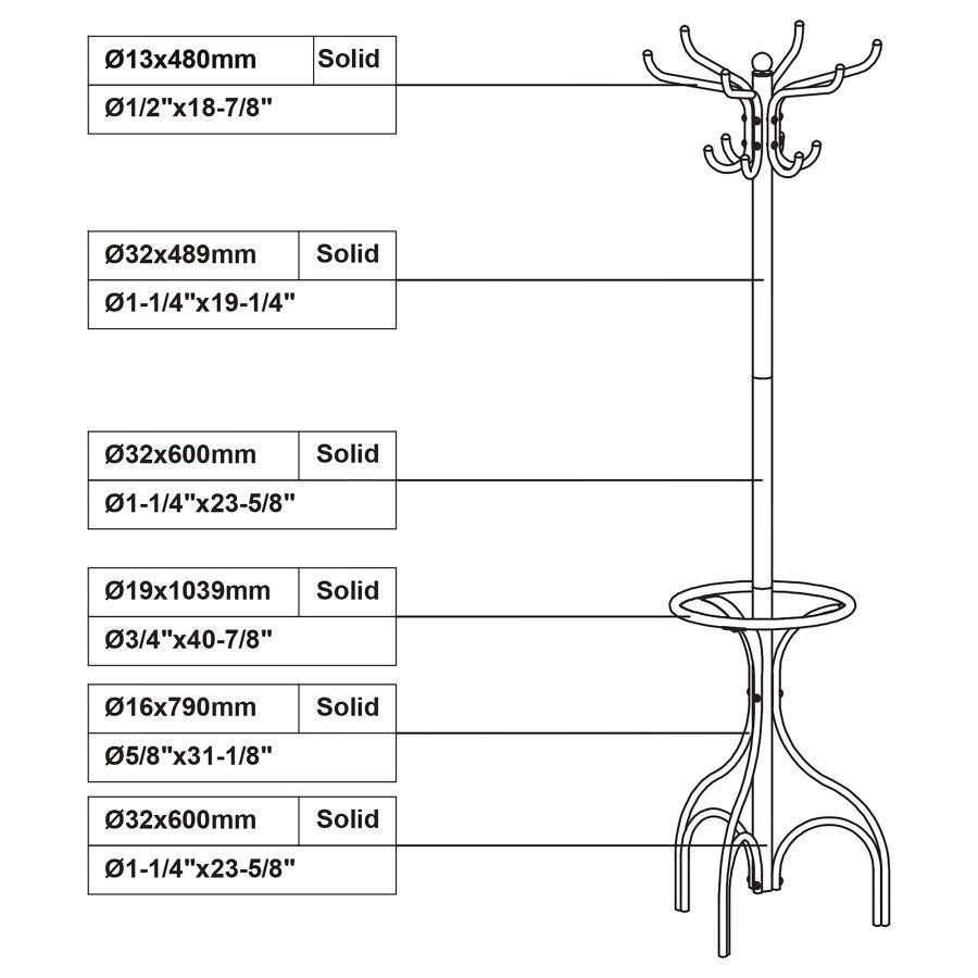 CoasterEveryday - Kiefer - Coat Rack With 12 Hooks - Black - 5th Avenue Furniture