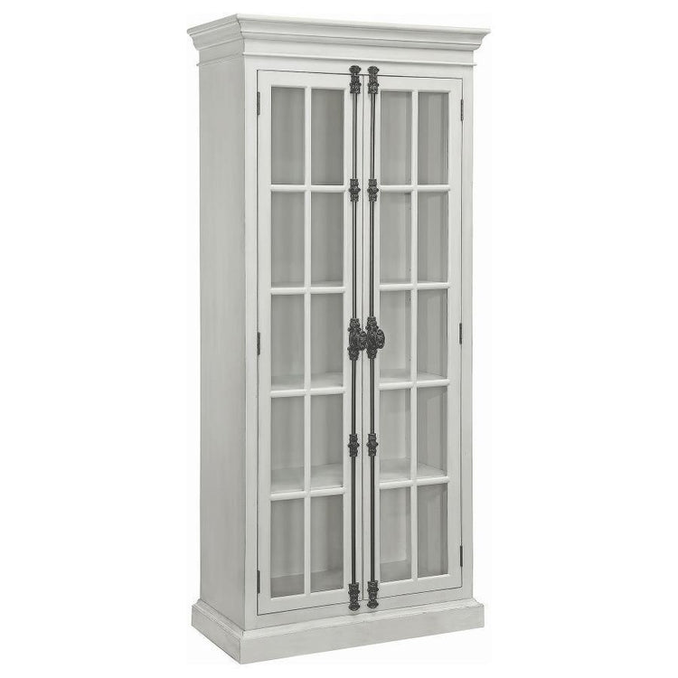 CoasterElevations - Toni - 2-Door Tall Cabinet - Antique White - 5th Avenue Furniture