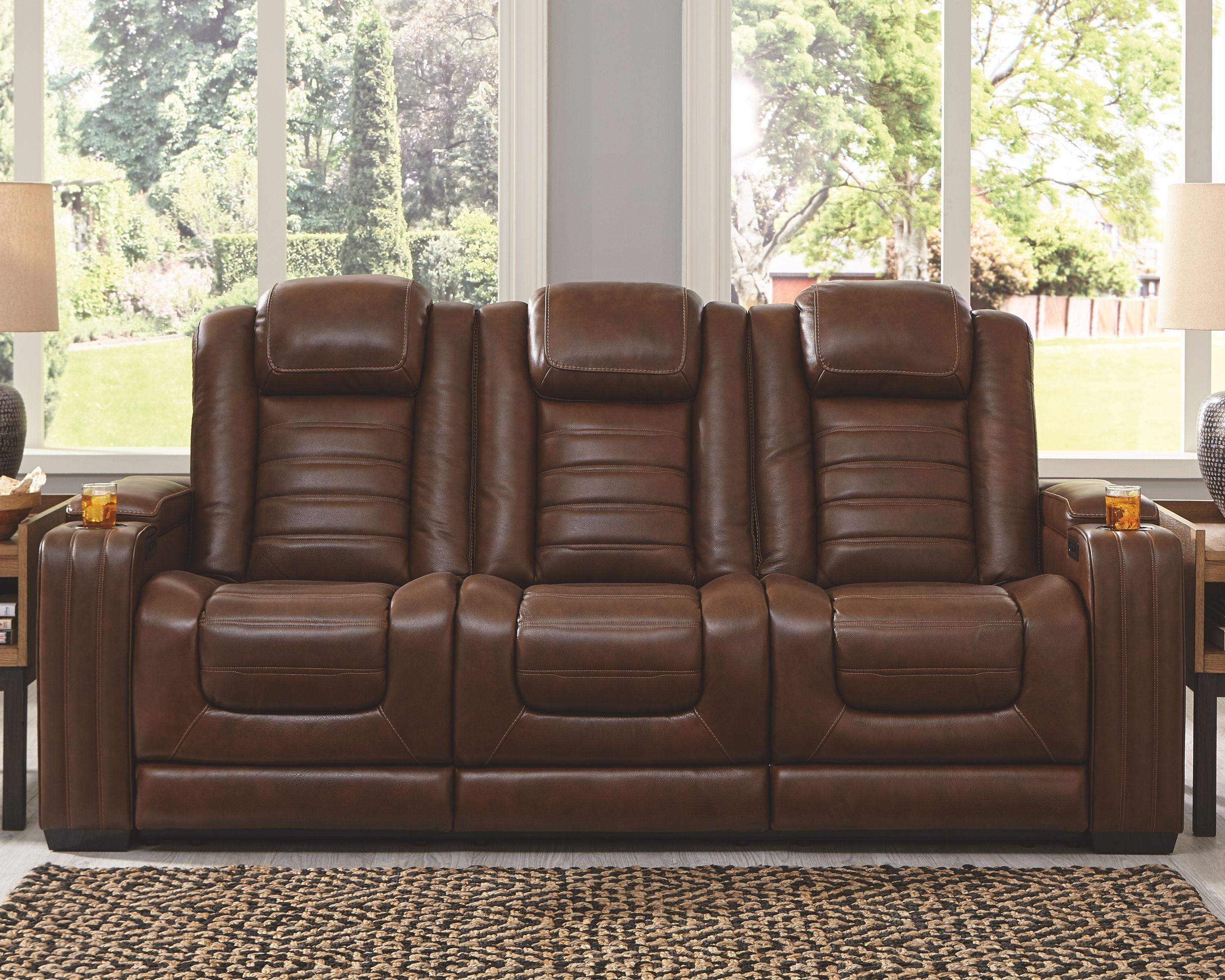 Signature Design by Ashley® - Backtrack - Chocolate - 2 Pc. - Power Reclining Sofa, Loveseat - 5th Avenue Furniture