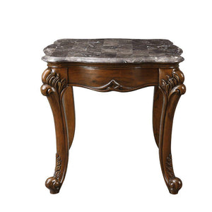 ACME - Miyeon - End Table - Marble & Cherry - 5th Avenue Furniture