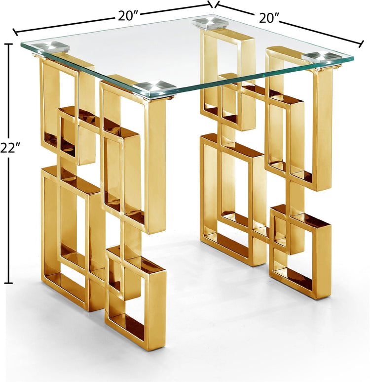 Meridian Furniture - Pierre - End Table - Gold - 5th Avenue Furniture