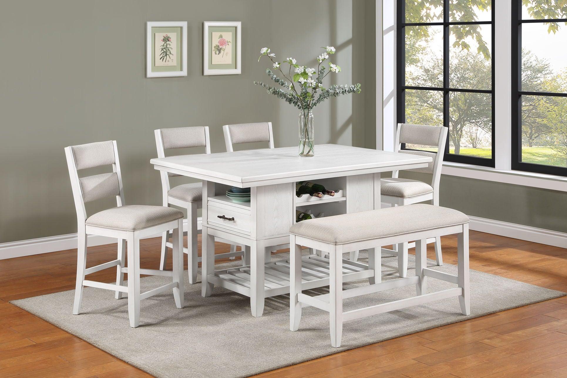 Crown Mark - Wendy - Counter Height Table - White - 5th Avenue Furniture