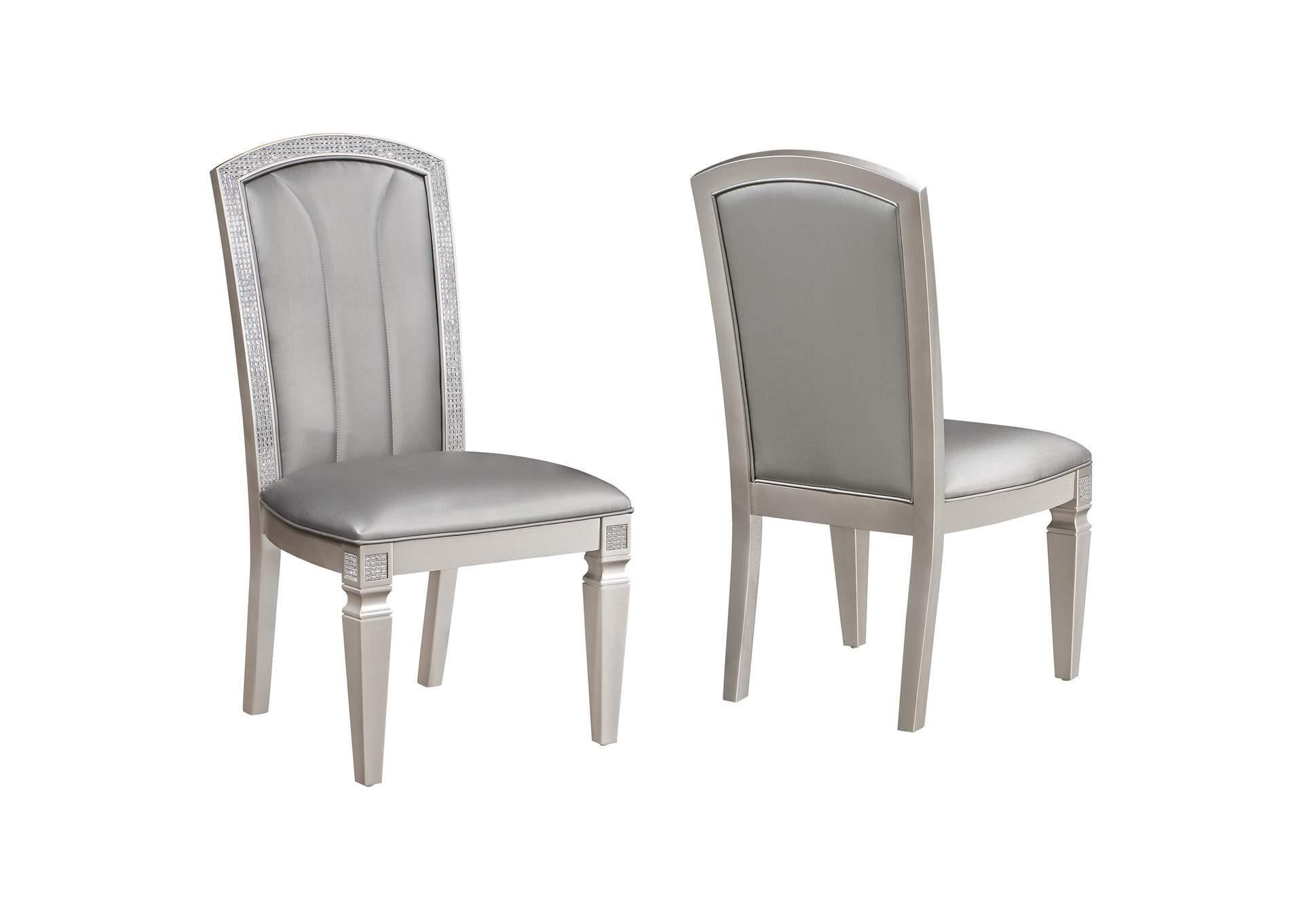 Crown Mark - Klina - Side Chair (Set of 2) - Pearl Silver - 5th Avenue Furniture