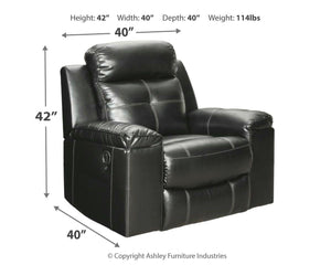 Ashley Furniture - Kempten - Black - Rocker Recliner - 5th Avenue Furniture