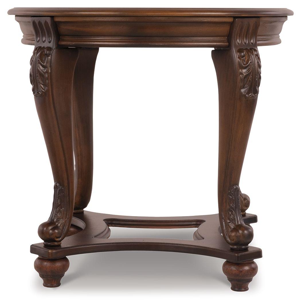 Ashley Furniture - Norcastle - Dark Brown - Round End Table - 5th Avenue Furniture