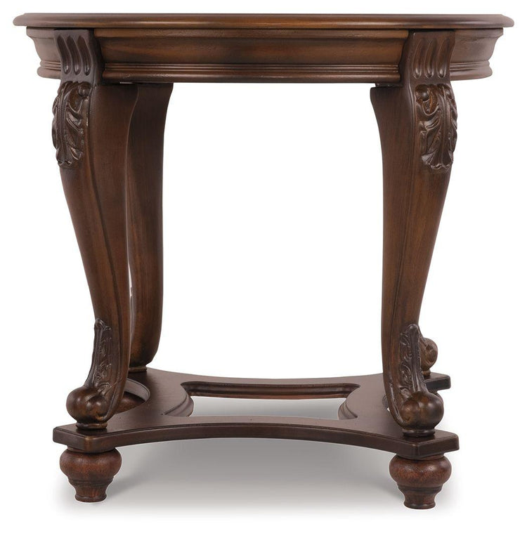 Ashley Furniture - Norcastle - Dark Brown - Round End Table - 5th Avenue Furniture