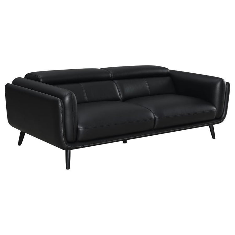 CoasterEssence - Shania - Track Arms Sofa With Tapered Legs - Black - 5th Avenue Furniture