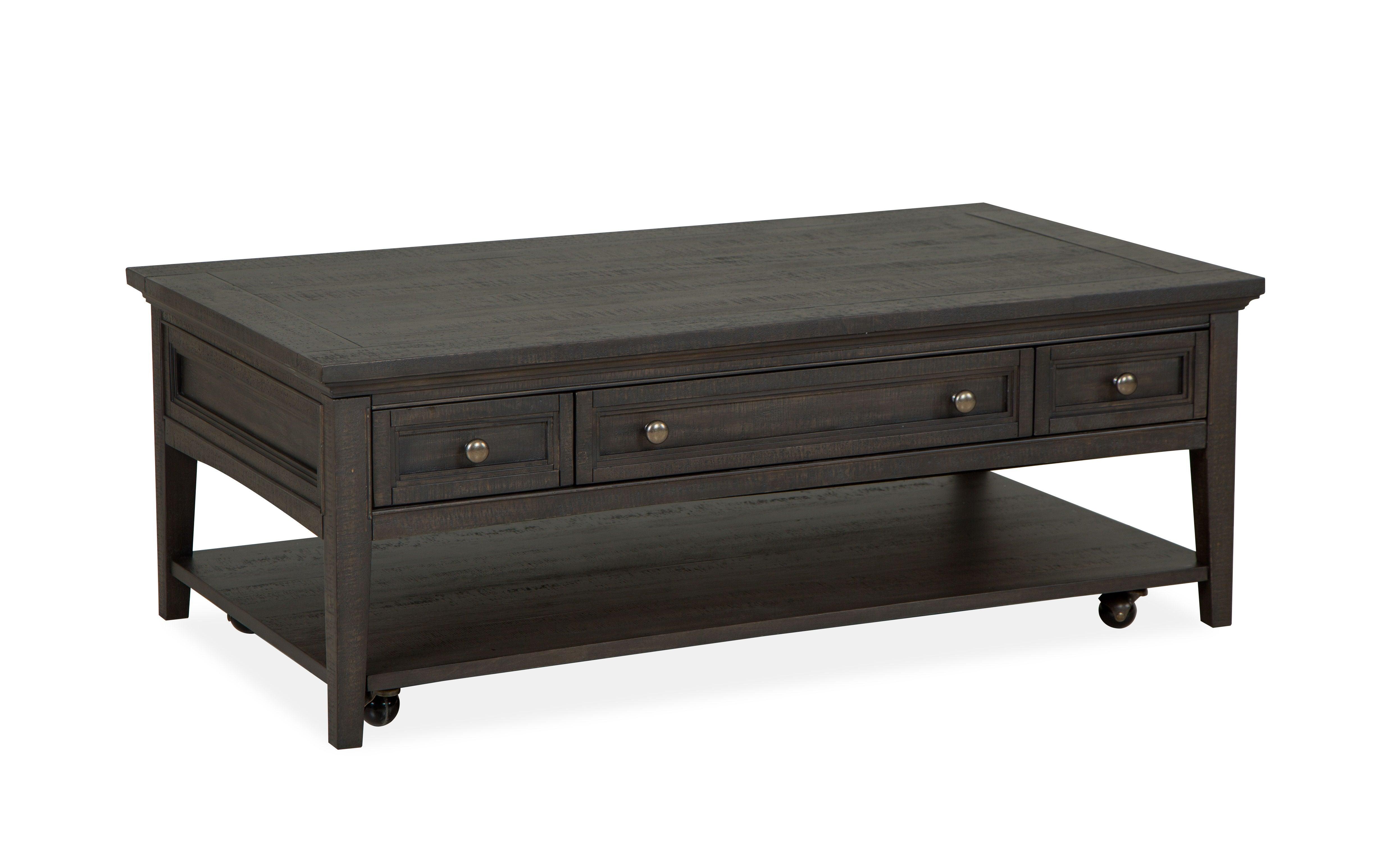 Magnussen Furniture - Westley Falls - Rectangular Cocktail Table With Casters - Graphite - 5th Avenue Furniture