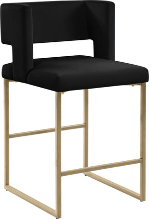 Meridian Furniture - Caleb - Counter Stool with Gold Legs (Set of 2) - 5th Avenue Furniture