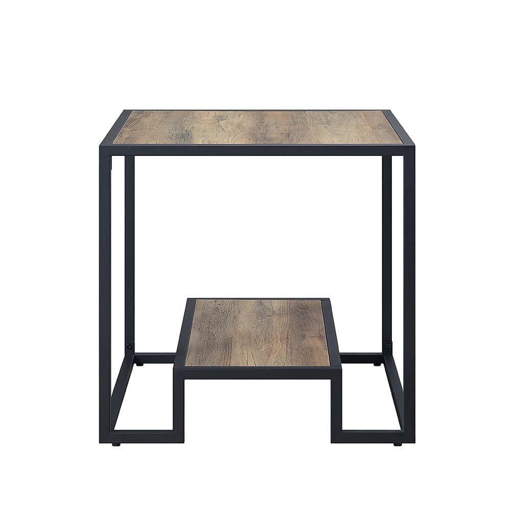 ACME - Idella - End Table - Rustic Oak & Black Finish - 5th Avenue Furniture