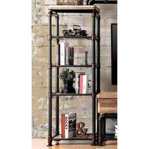 Furniture of America - Kebbyll - Pier Cabinet - Antique Black / Natural Tone - 5th Avenue Furniture