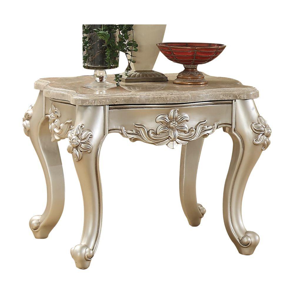 ACME - Bently - End Table - Marble & Champagne - 5th Avenue Furniture