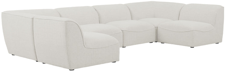 Meridian Furniture - Miramar - Modular Sectional 6 Piece - Cream - 5th Avenue Furniture