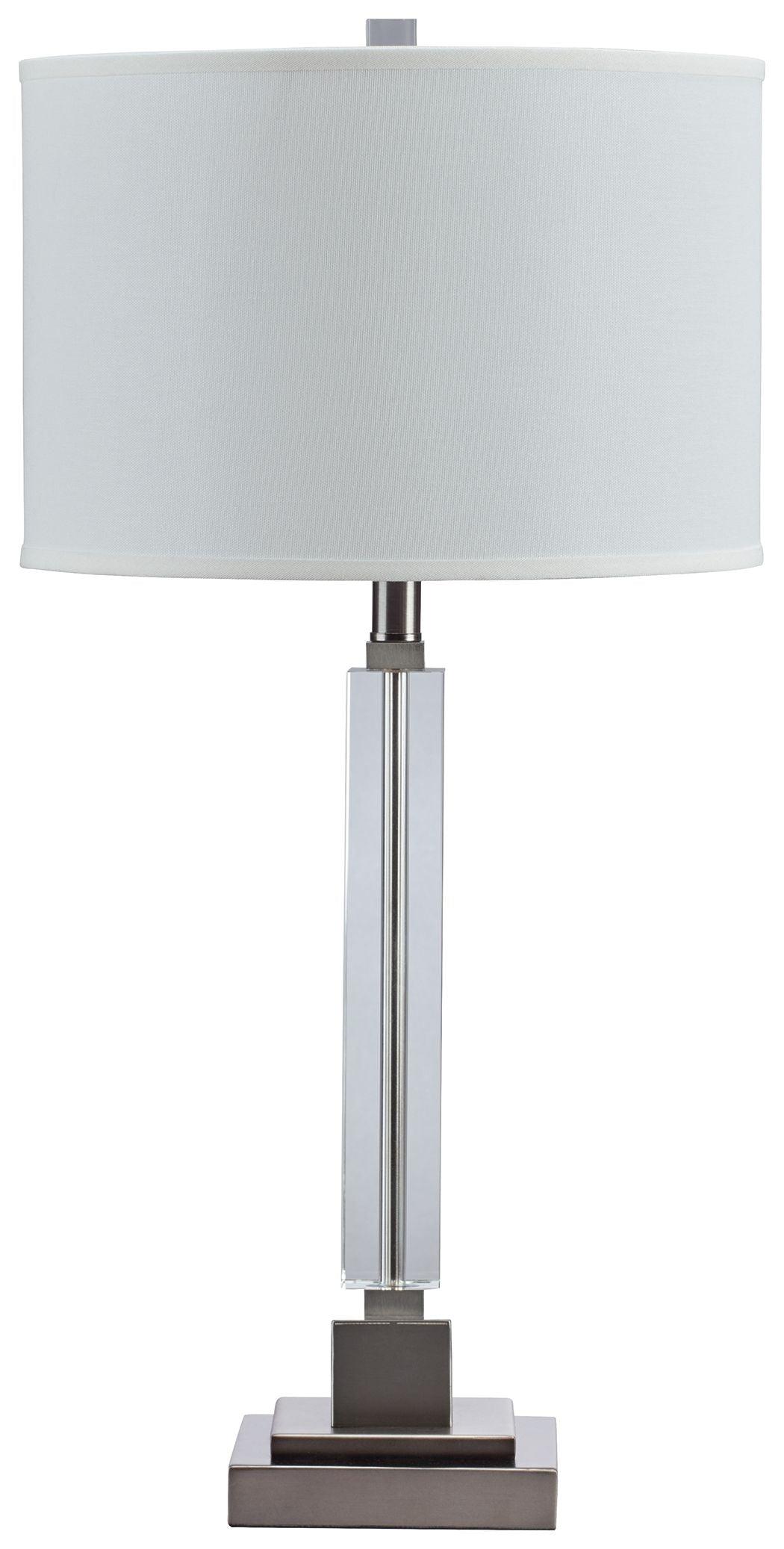 Ashley Furniture - Deccalen - Clear / Silver Finish - Crystal Table Lamp - 5th Avenue Furniture