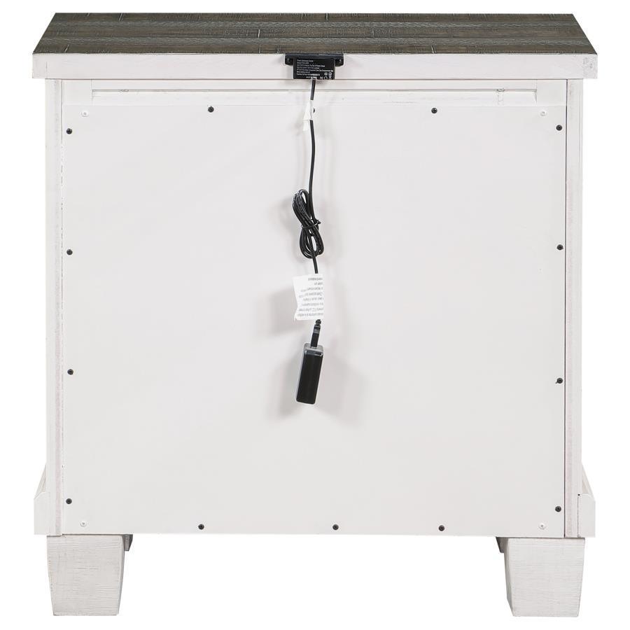 Coaster Fine Furniture - Lilith - 2-Drawer Nightstand - Distressed Gray And White - 5th Avenue Furniture