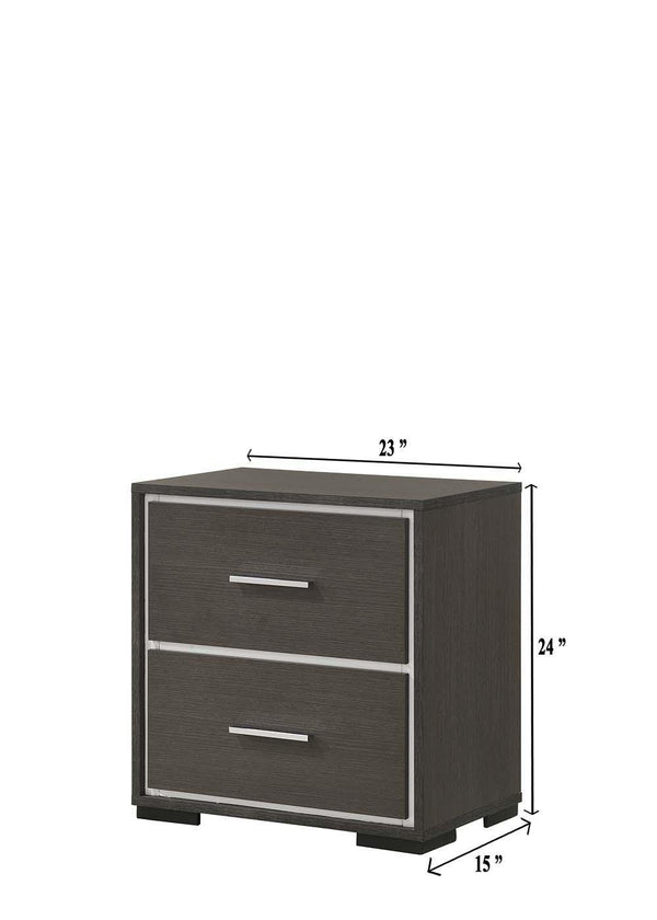 Crown Mark - Sharpe - Nightstand - Dark Gray - 5th Avenue Furniture