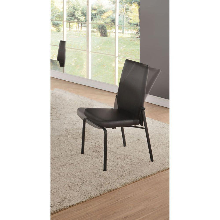 ACME - Osias - Side Chair (Set of 2) - Black PU & Black - 5th Avenue Furniture