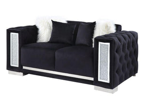ACME - Trislar - Loveseat - Black Velvet - 33" - 5th Avenue Furniture
