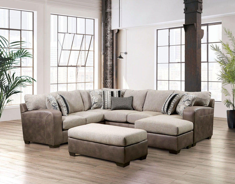 Furniture of America - Ashenweald - Sectional - Brown / Light Brown - 5th Avenue Furniture