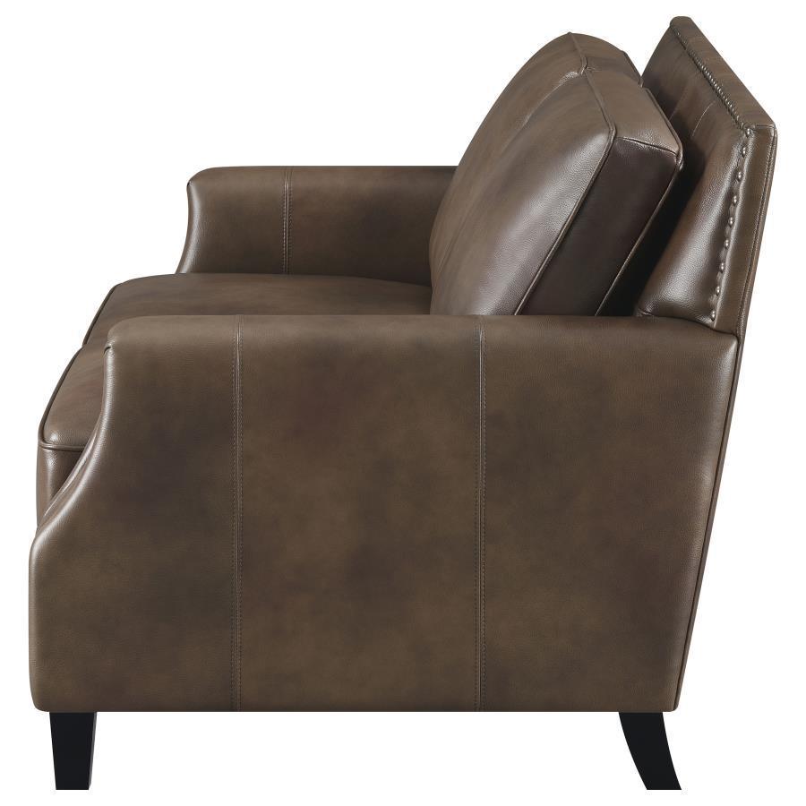 CoasterElevations - Leaton - Upholstered Recessed Arms Loveseat - Brown Sugar - 5th Avenue Furniture