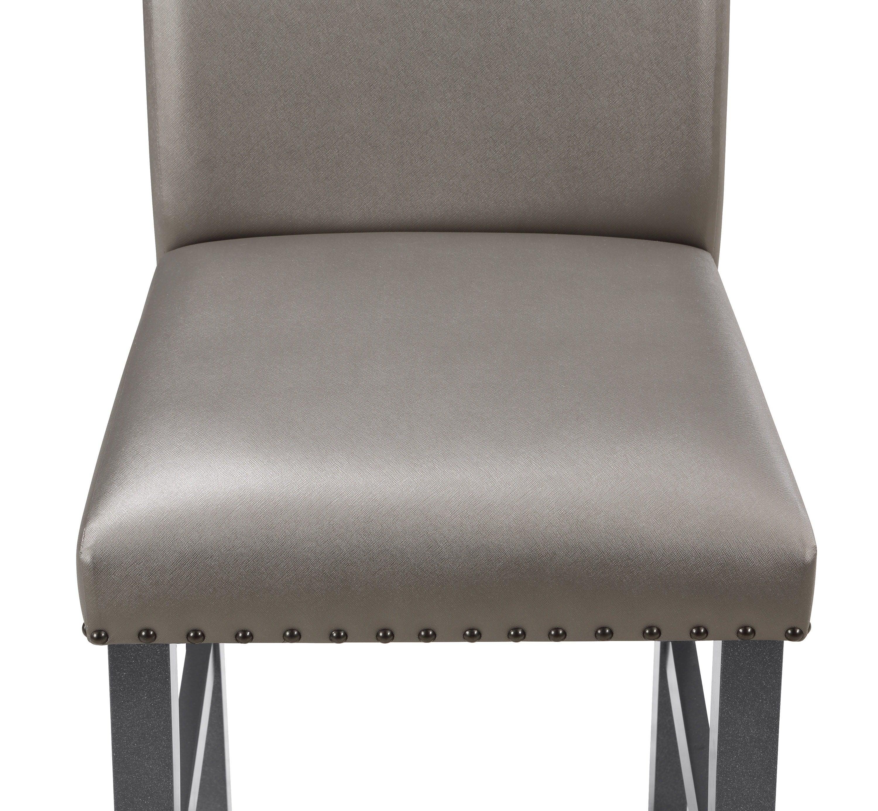 Crown Mark - Bankston - Counter Height Chair With Nailhead (Set of 2) - Gray - 5th Avenue Furniture