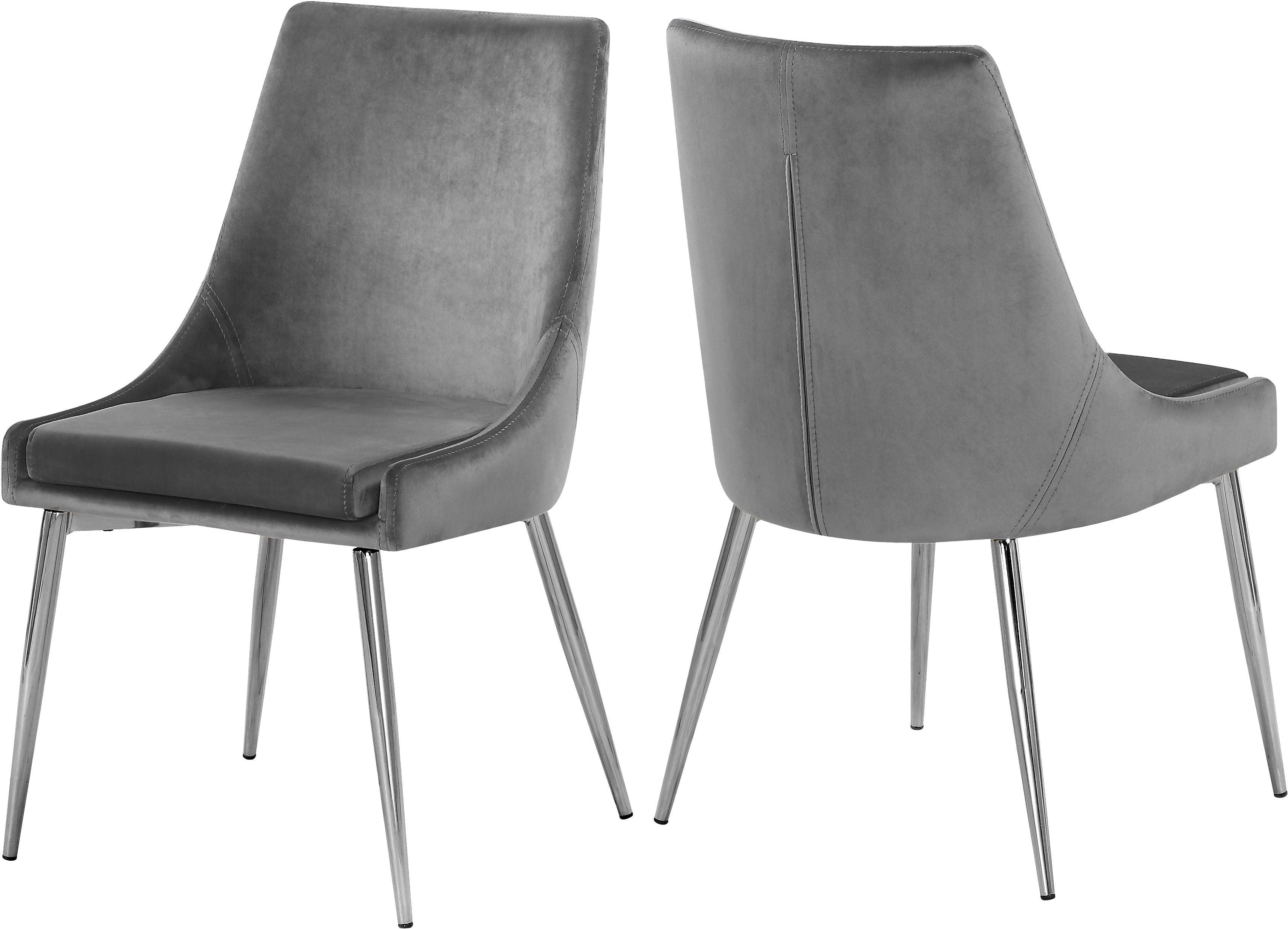 Meridian Furniture - Karina - Dining Chair with Chrome Legs (Set of 2) - 5th Avenue Furniture