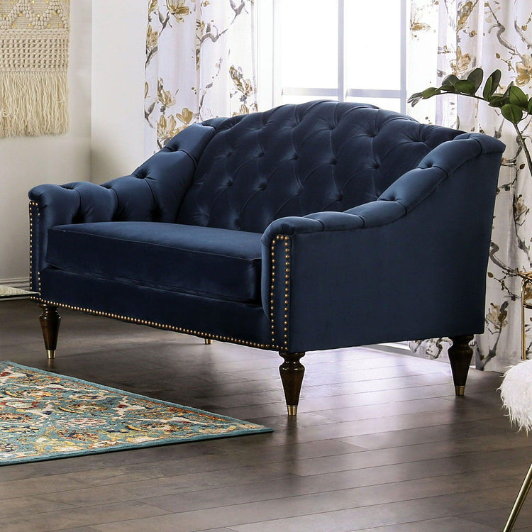 Furniture of America - Martinique - Loveseat - Blue - 5th Avenue Furniture