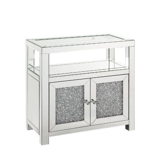ACME - Noralie - Cabinet - Clear Glass, Mirroed & Faux Diamonds - 5th Avenue Furniture