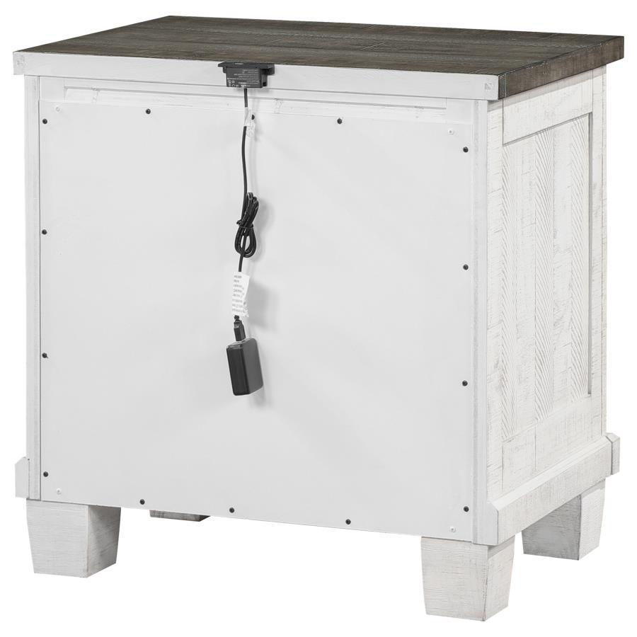 Coaster Fine Furniture - Lilith - 2-Drawer Nightstand - Distressed Gray And White - 5th Avenue Furniture