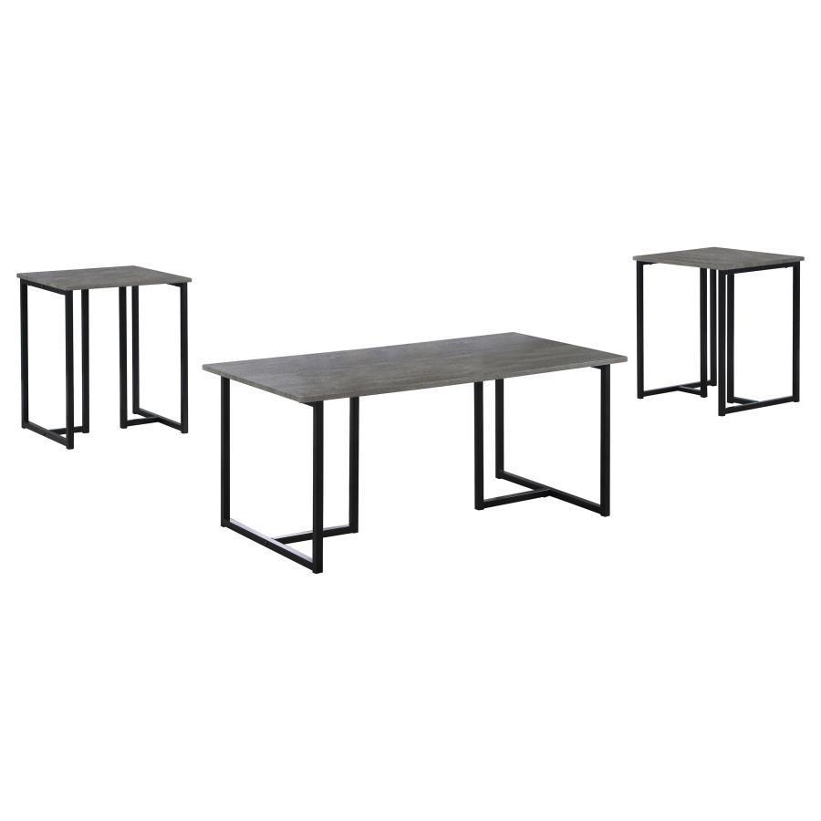 CoasterEveryday - Nyla - 3 Piece Occasional Set - Weathered Gray And Black - 5th Avenue Furniture