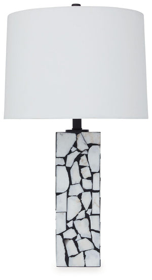 Signature Design by Ashley® - Macaria - White / Black - Marble Table Lamp - 5th Avenue Furniture
