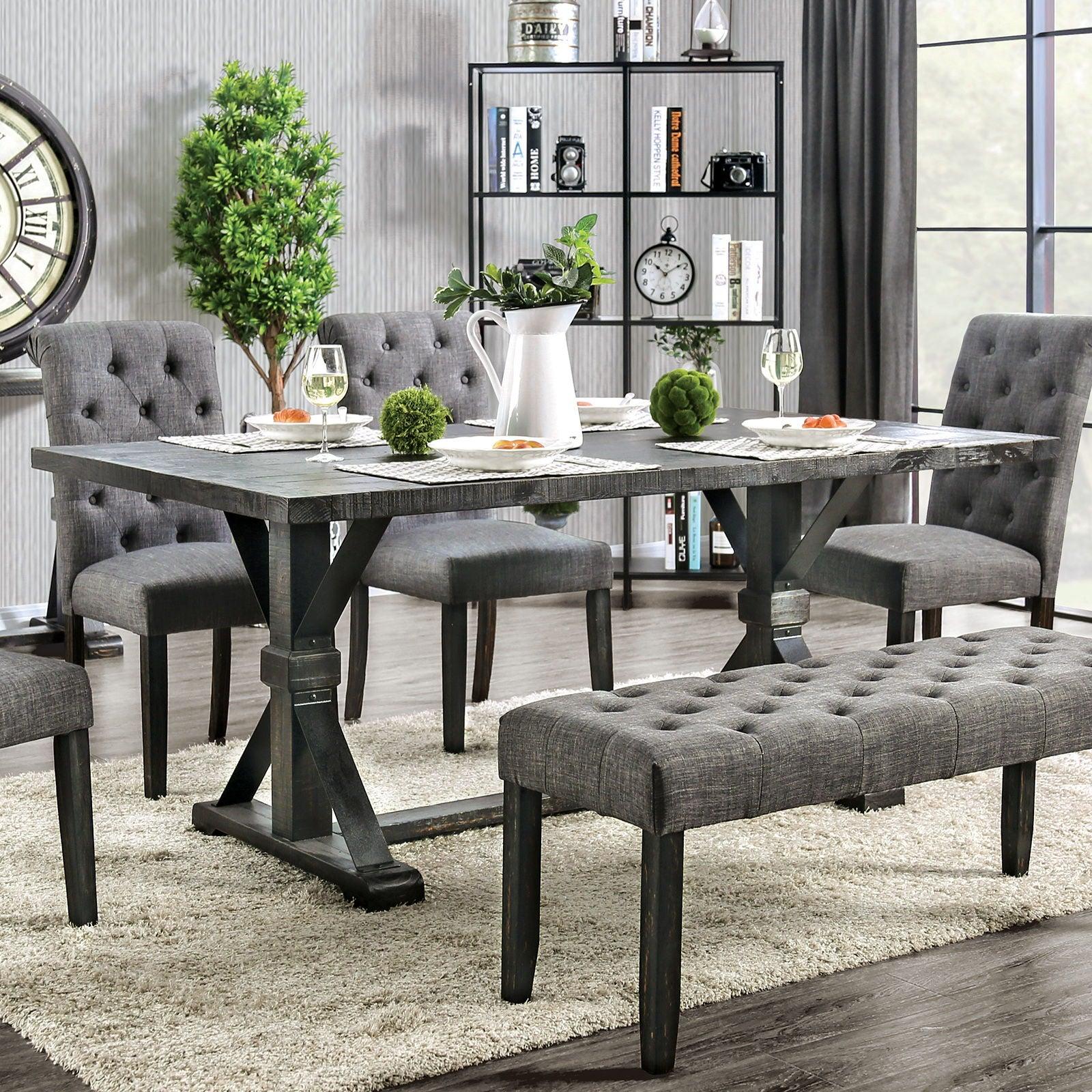 Furniture of America - Alfred - Dining Table - Antique Black - 5th Avenue Furniture