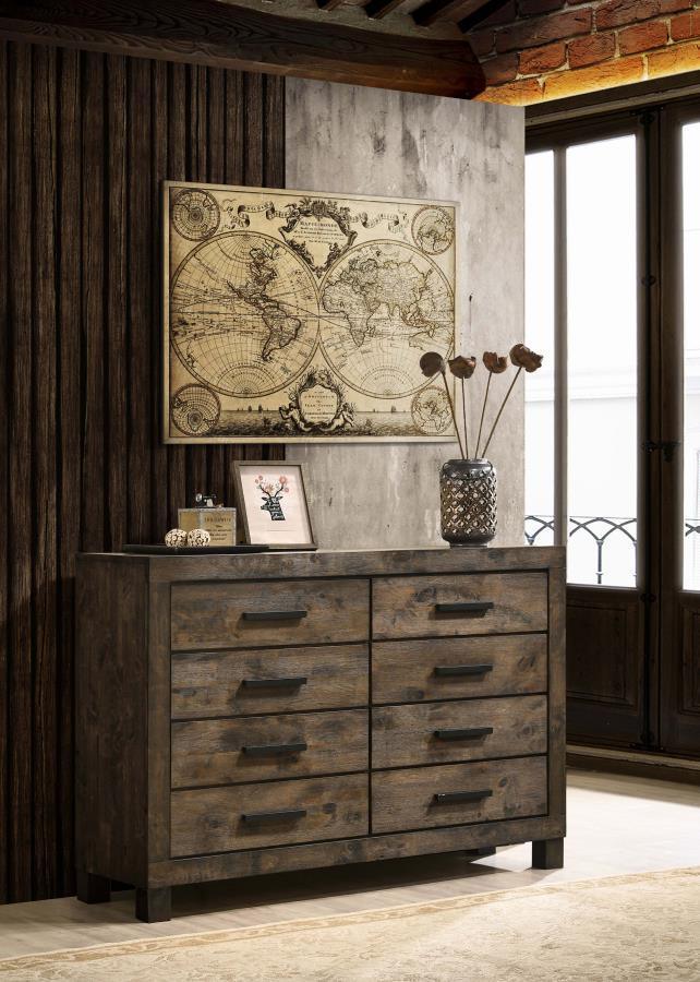 CoasterEveryday - Woodmont - 8-Drawer Dresser - Rustic Golden Brown - 5th Avenue Furniture