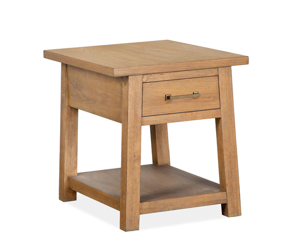 Magnussen Furniture - Lindon - Drawer End Table - Belgian Wheat - 5th Avenue Furniture