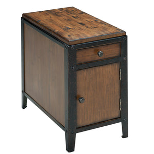 Magnussen Furniture - Pinebrook - Chairside Door End Table - Distressed Natural Pine - 5th Avenue Furniture