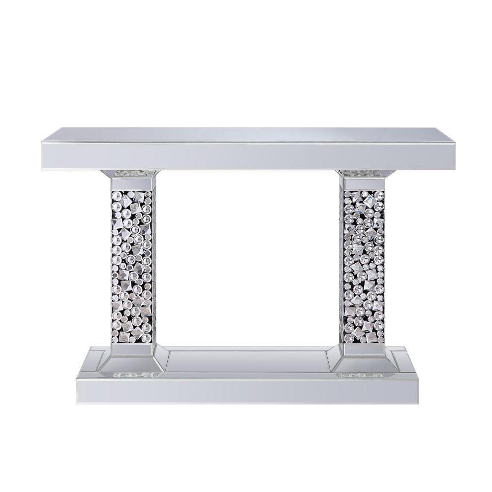 ACME - Kachina - Accent Table - Mirrored & Faux Gems - 5th Avenue Furniture