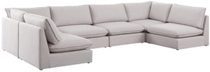 Meridian Furniture - Mackenzie - Modular Sectional 6 Piece - Beige - Fabric - 5th Avenue Furniture