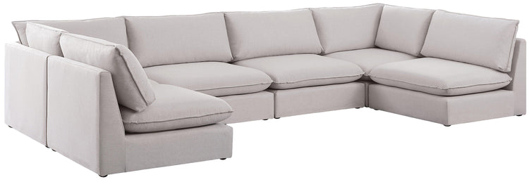 Meridian Furniture - Mackenzie - Modular Sectional 6 Piece - Beige - Fabric - 5th Avenue Furniture