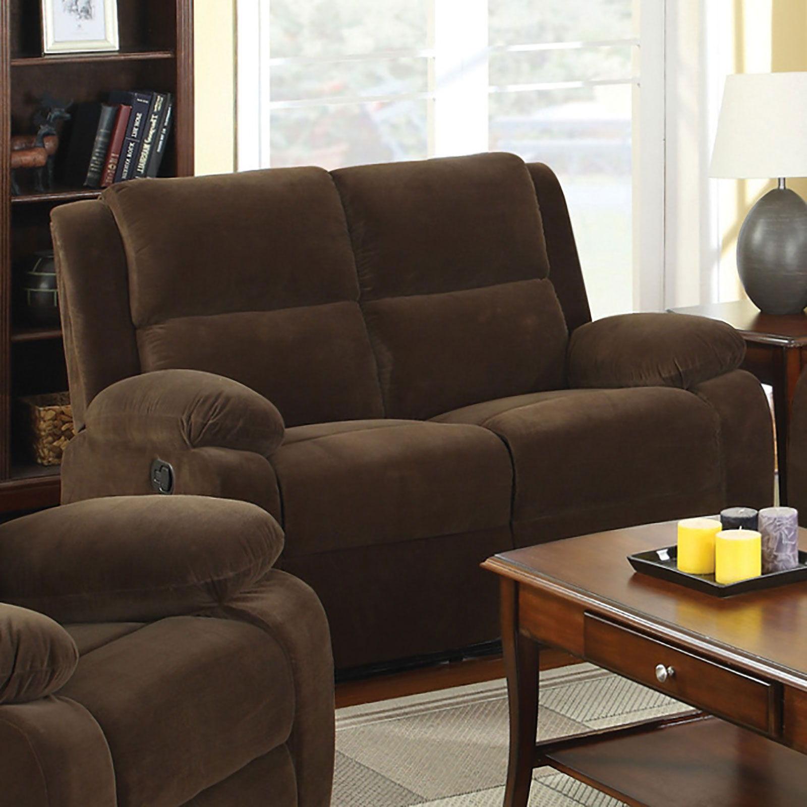 Furniture of America - Haven - Loveseat With 2 Recliners - Dark Brown - 5th Avenue Furniture