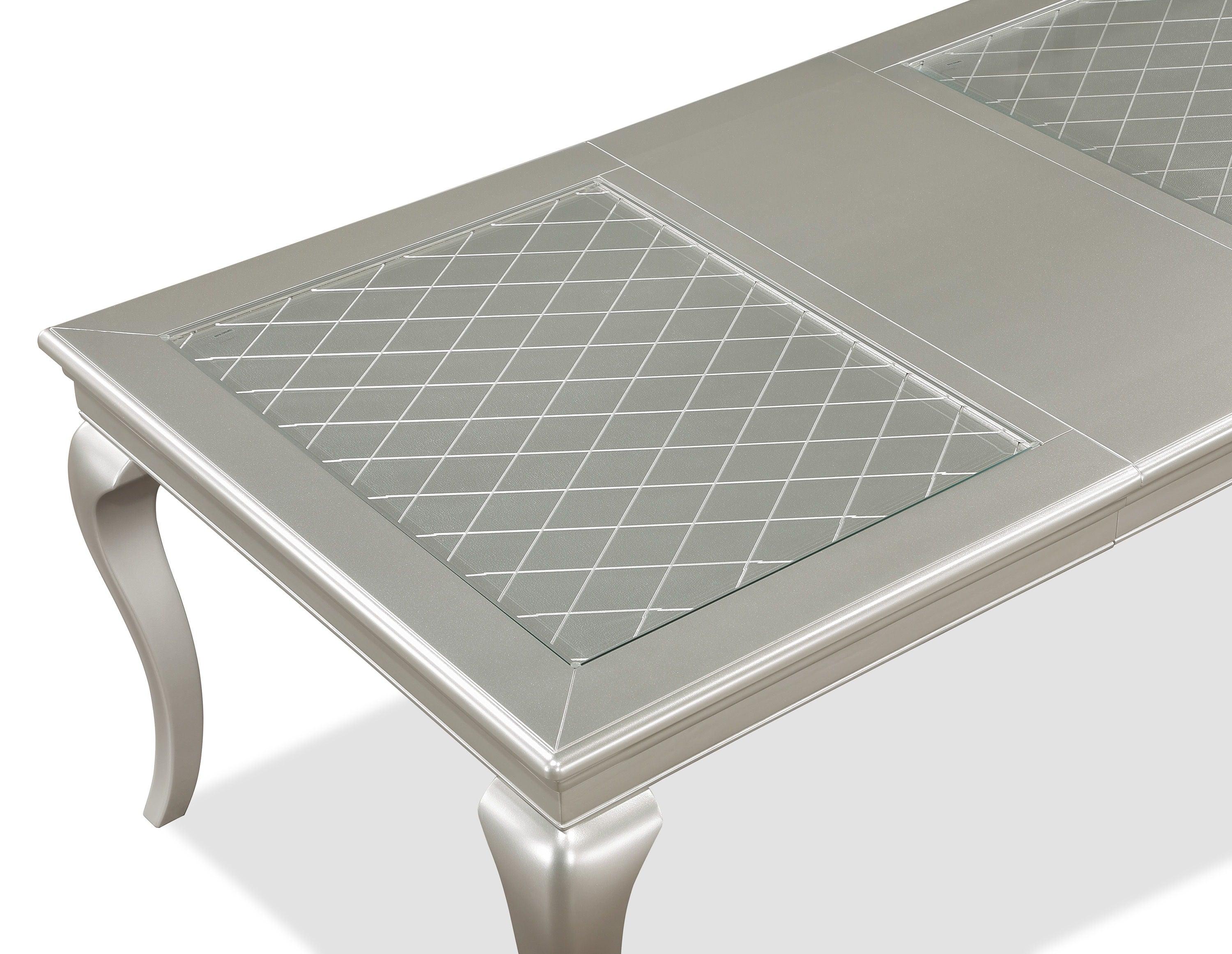 Crown Mark - Caldwell - Dining Table (18 Leaf) - Pearl Silver - 5th Avenue Furniture