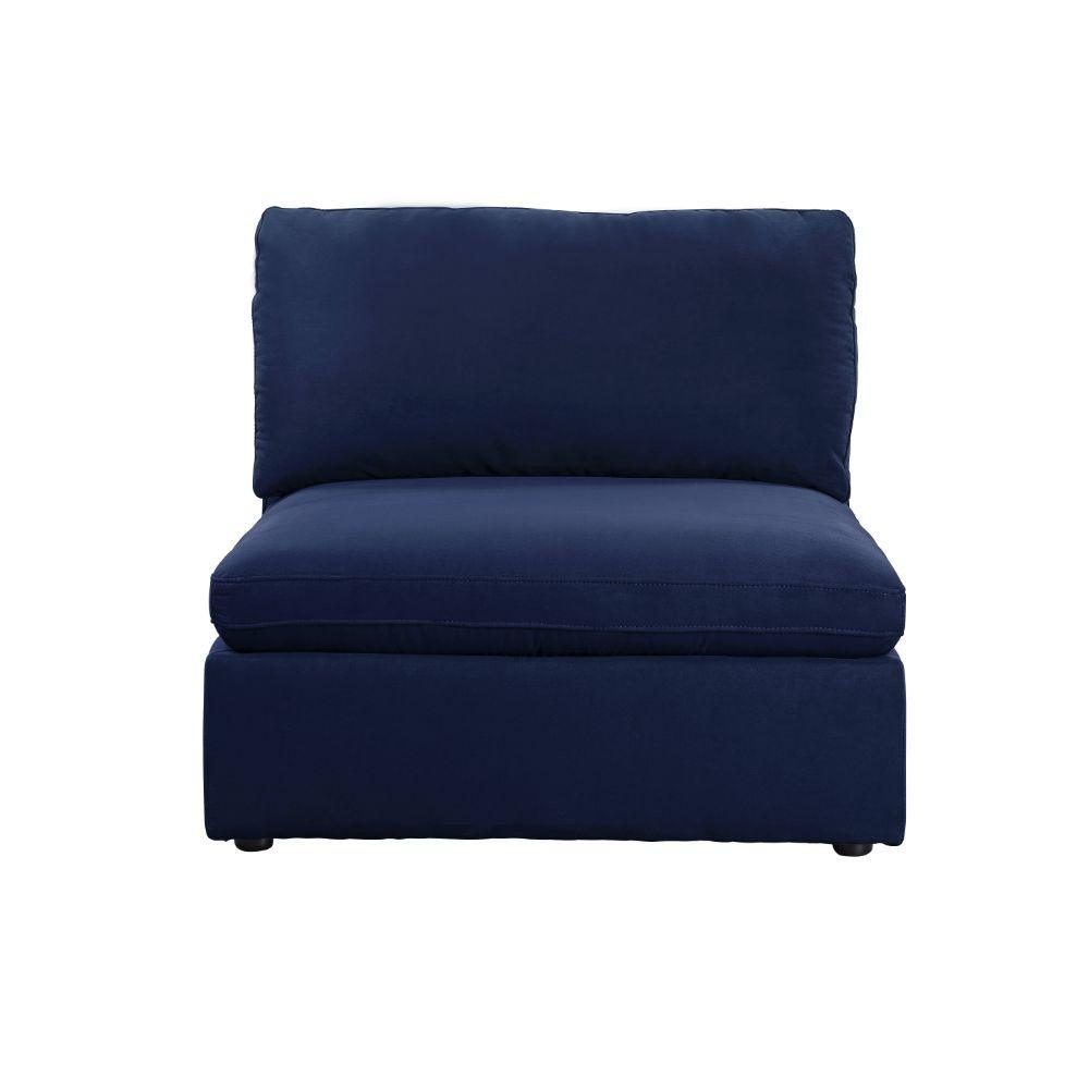 ACME - Crosby - Armless Chair - Blue Fabric - 5th Avenue Furniture