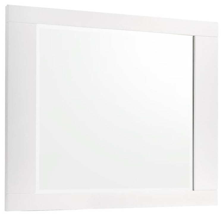 CoasterEssence - Felicity - Rectangle Dresser Mirror - Glossy White - 5th Avenue Furniture