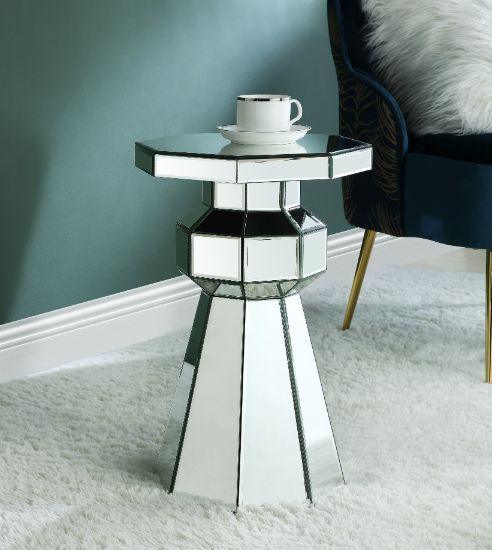 ACME - Meria - Pedestal - Mirrored - 5th Avenue Furniture