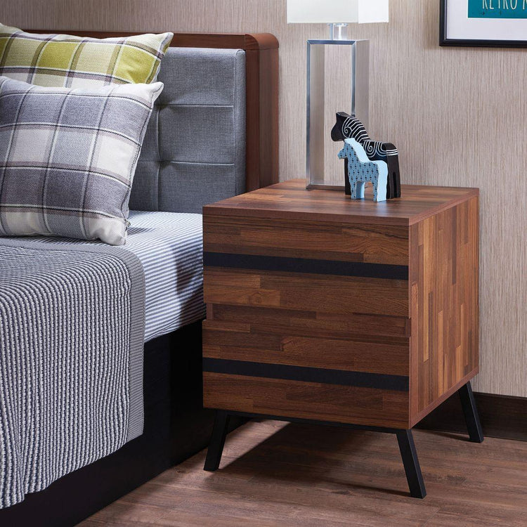 ACME - Karine - Accent Table - Walnut & Black - 5th Avenue Furniture