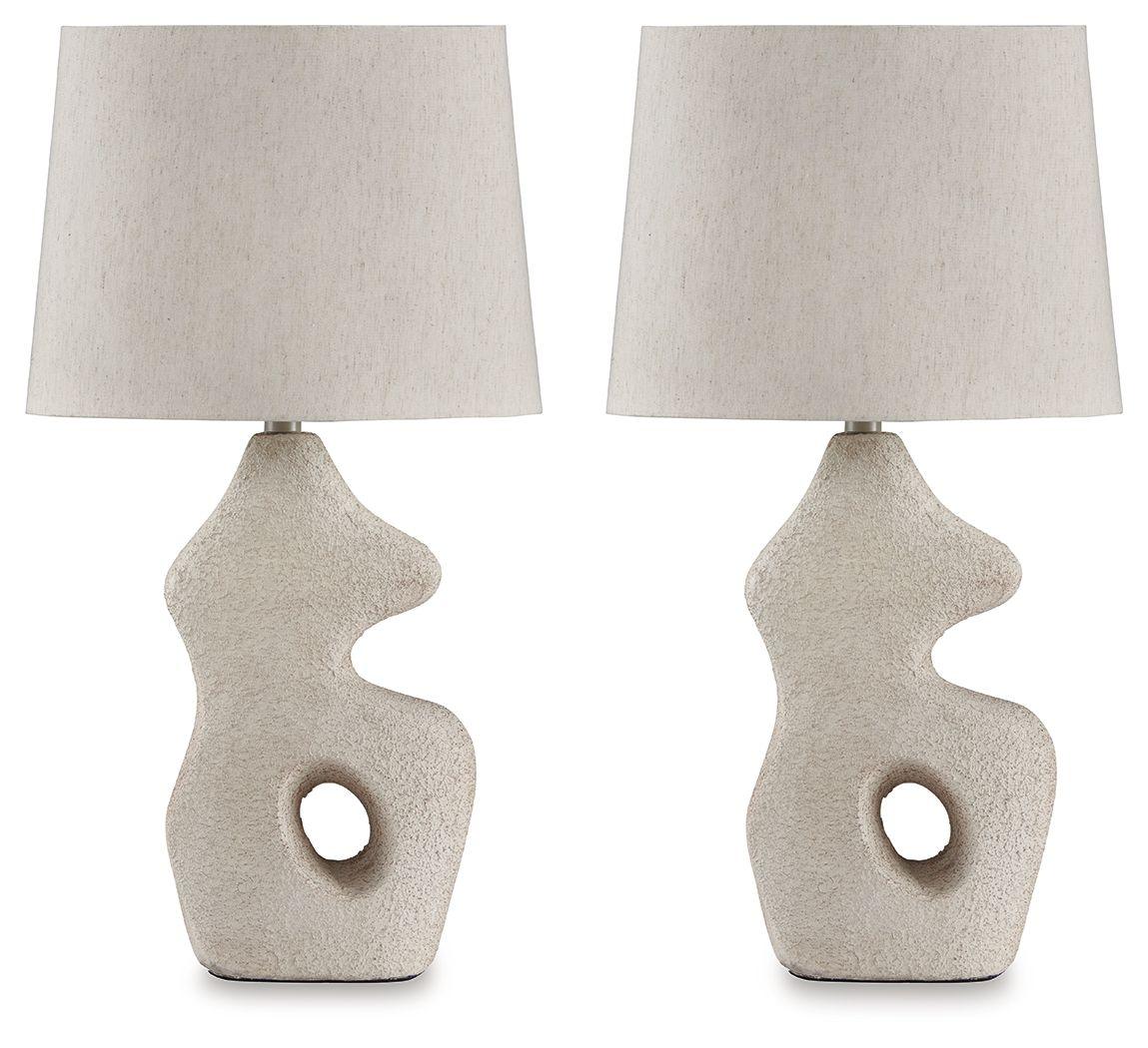 Signature Design by Ashley® - Chadrich - Antique Beige - Paper Table Lamp (Set of 2) - 5th Avenue Furniture